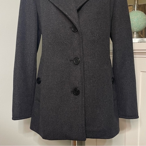 Calvin Klein Gray Wool Cashmere Peacoat Winter Dress Coat 4 Small - Picture 5 of 10